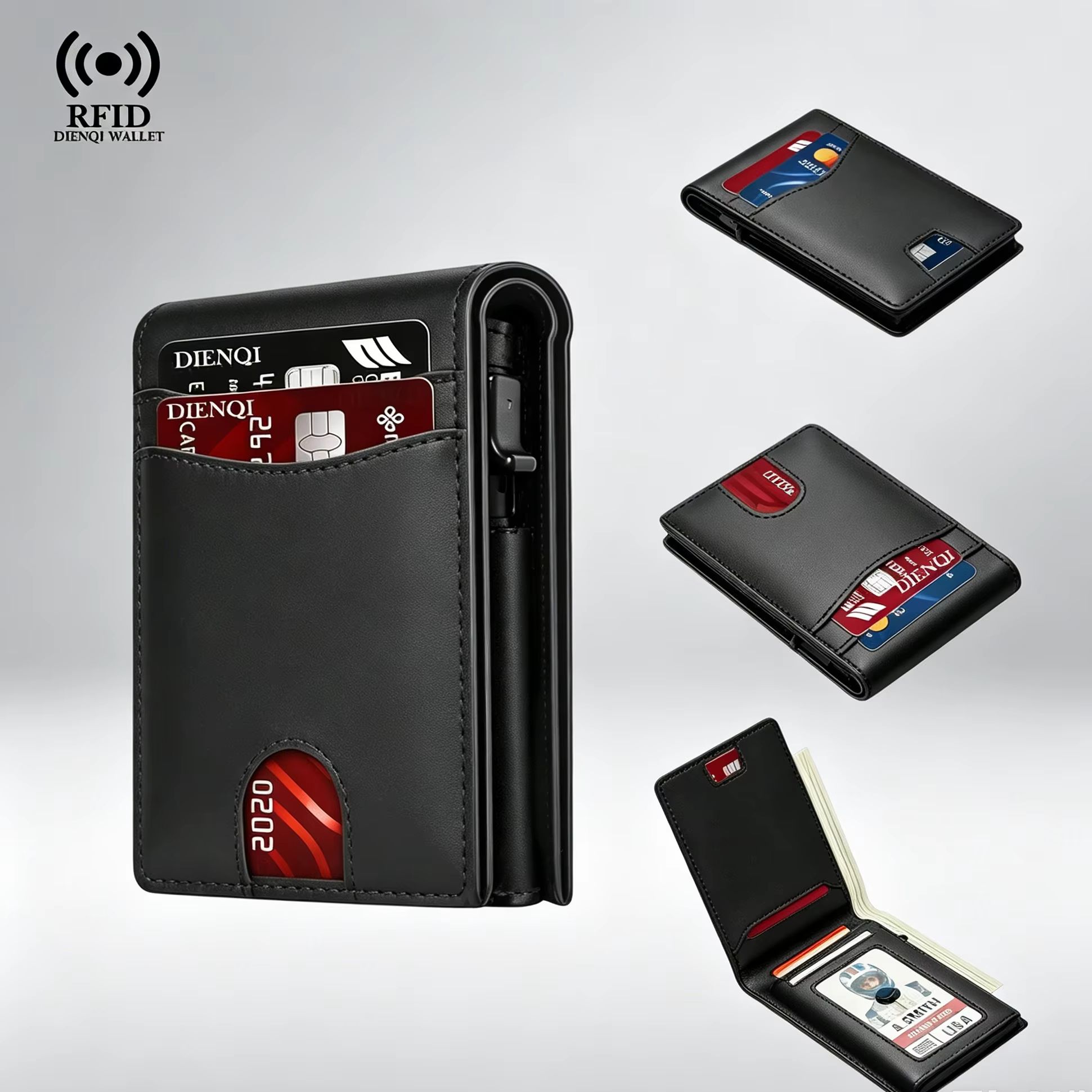Travel Wallet Slim - Luxusmarke Geschäfts-Kreditkartenhalter Herren-Geldbörse RFID Hochwertige Brieftasche