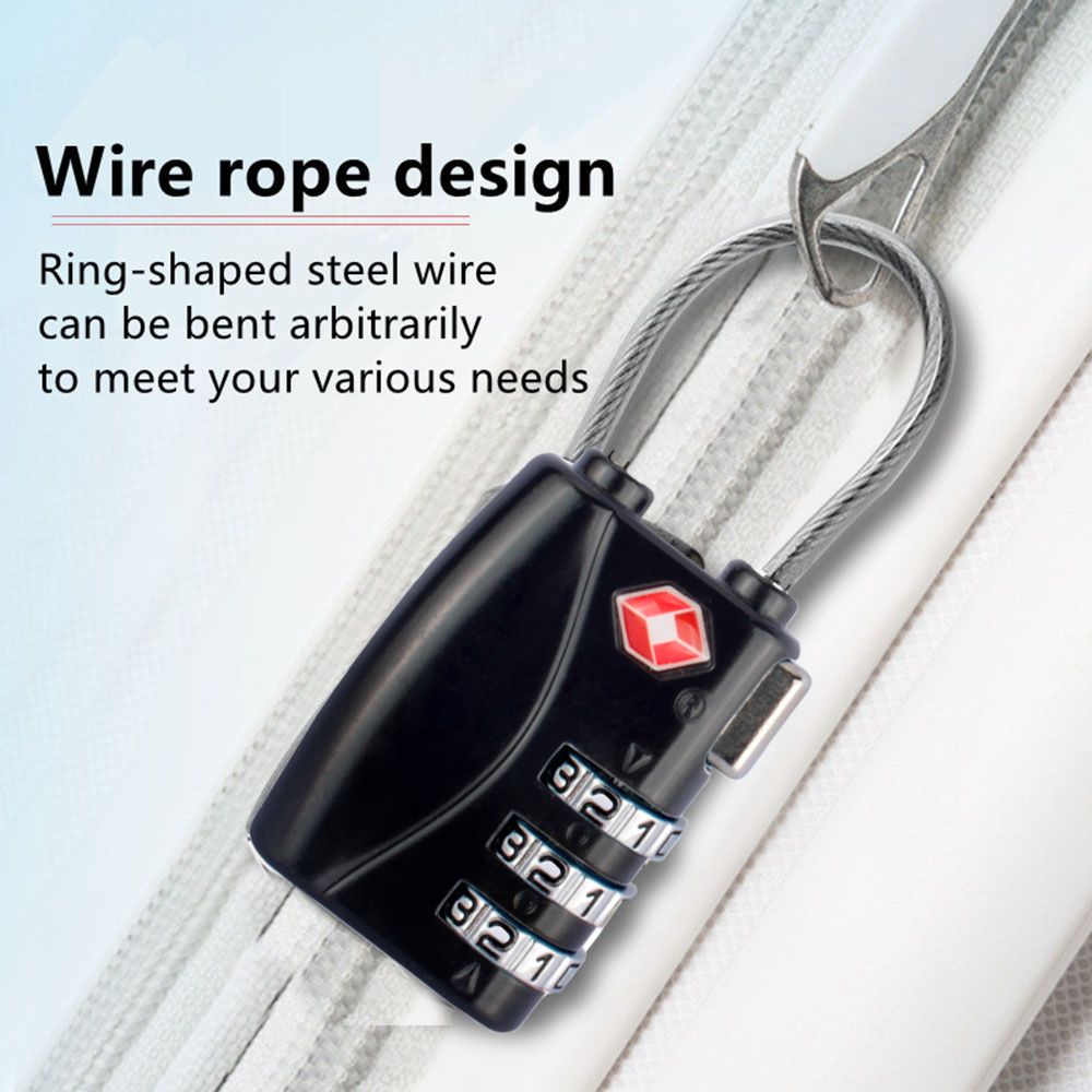 Cable Lock Combination - Wasserdichtes Kabel-Gepäckschloss, tragbares Vorhängeschloss mit Stahlkabel,