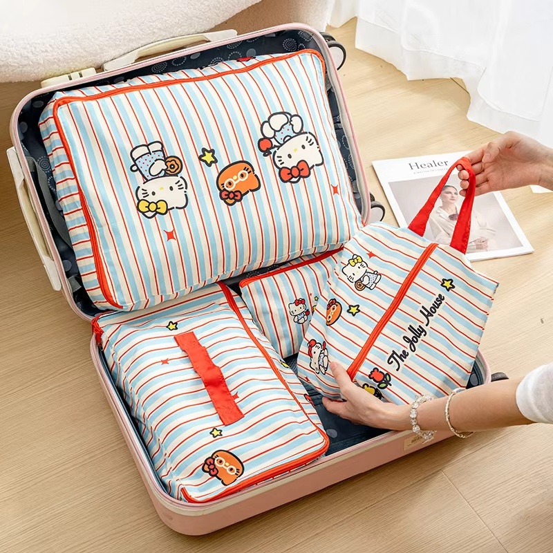 Travel Accessories Wholesale - Hellokitten Reise-Aufbewahrungstaschen Wasserdichte Gestreifte Koffer-Organizer für