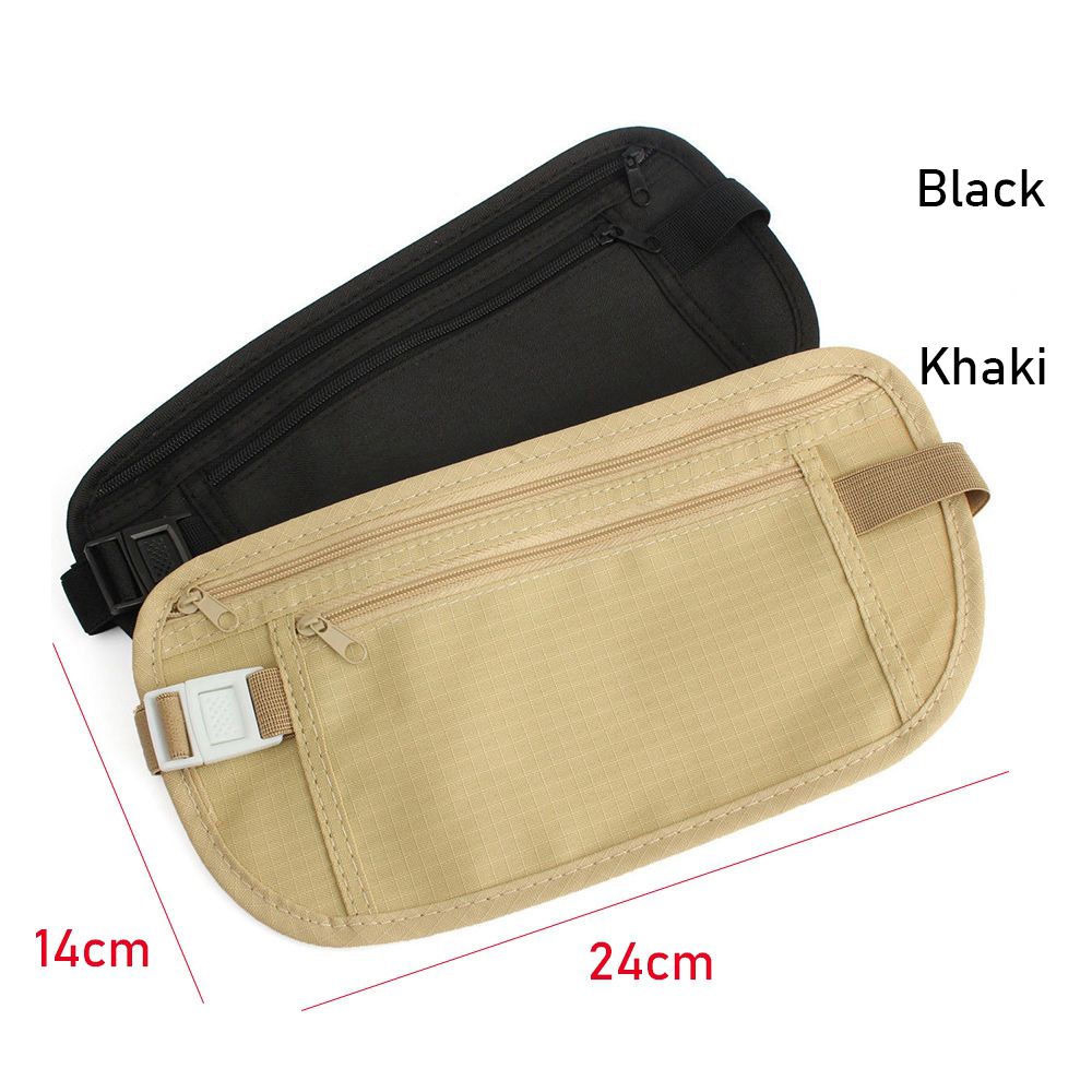 Travel Wallet Slim - Schlanke, versteckte Hüfttasche aus Stoff, Reise-Gürteltasche,