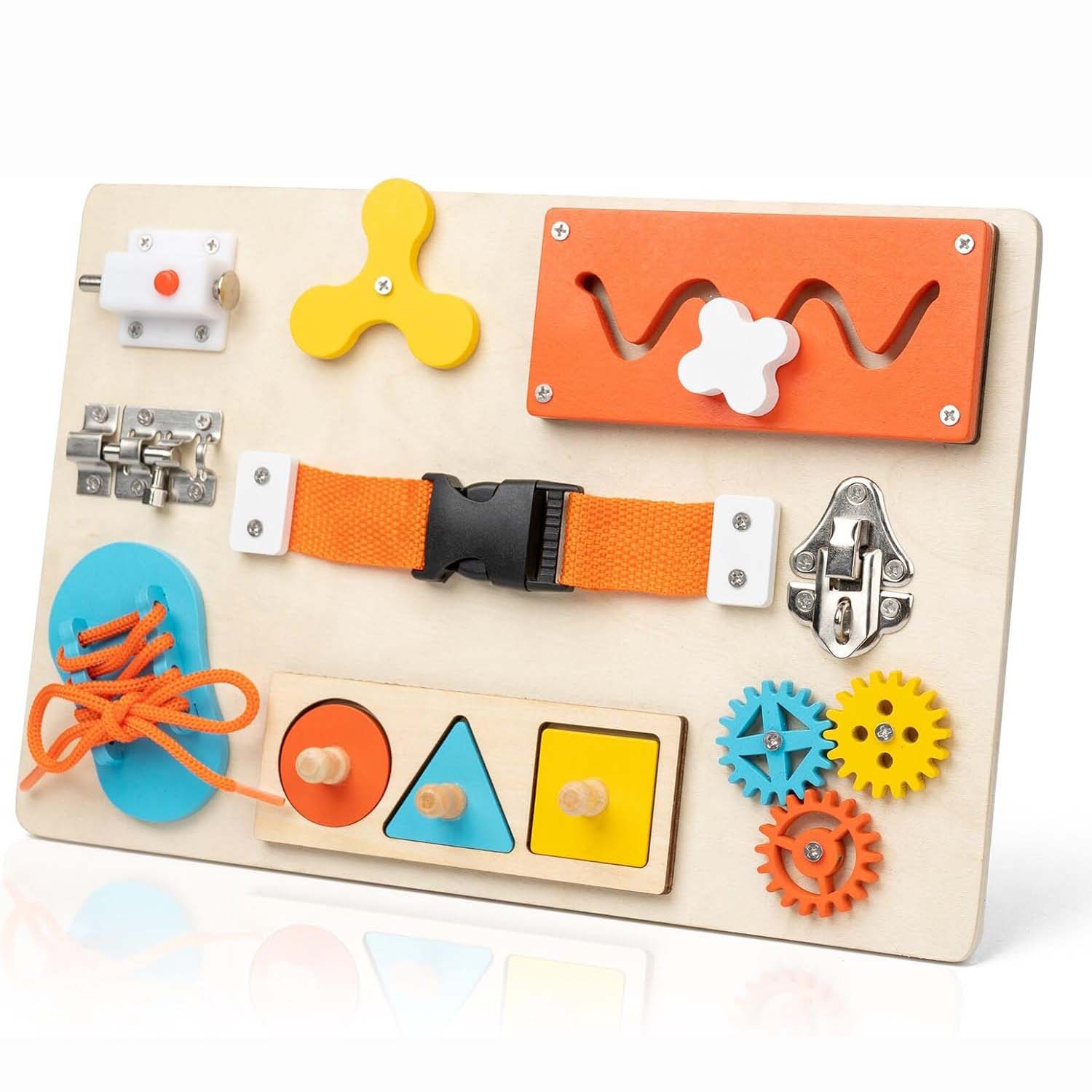 Travel Accessories For Toddlers - Montessori-Arbeitsbrett für Kleinkinder, Aktivitäts-Sensorbrett aus Holz