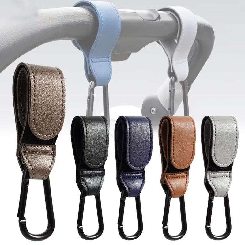 Travel Accessories For 6 Year Old - 2 Stück Leder-Kinderwagenhaken PU Verstellbare Kinderwagenhaken