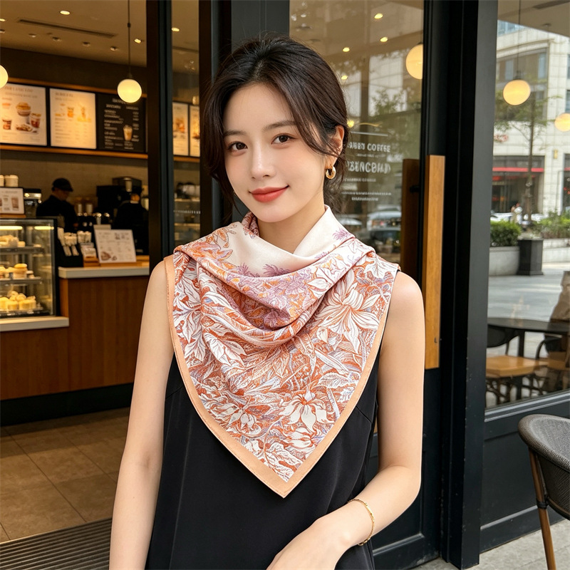 Travel Hair Accessories - Weicher Seidenschal für Damen, quadratische Bandanas,