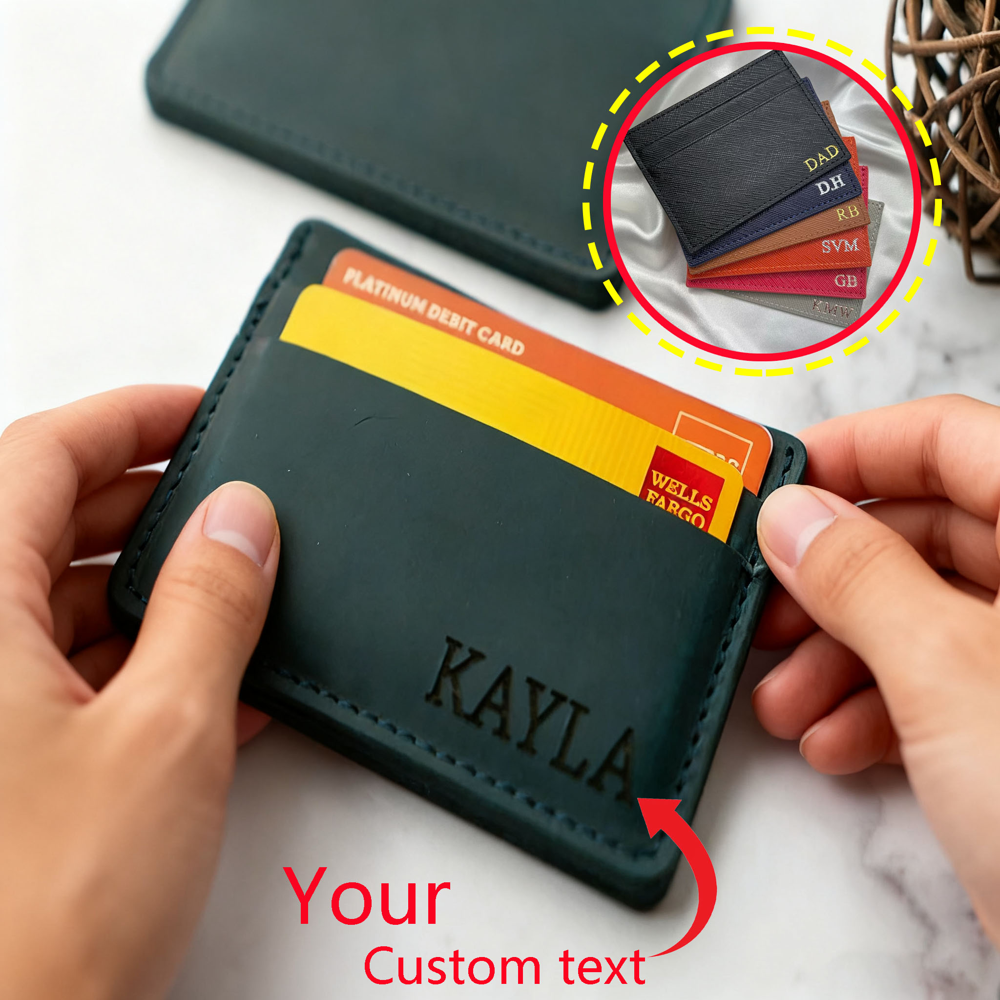 Travel Wallet Slim - Benutzerdefiniertes High-End-Leder-ID-Kartenetui mit mehreren Steckplätzen, schlankes