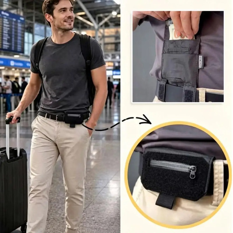 Travel Wallet Slim - Tragbare Hüftgurt-Geldbörse, Geschenk für Männer, Schlanke