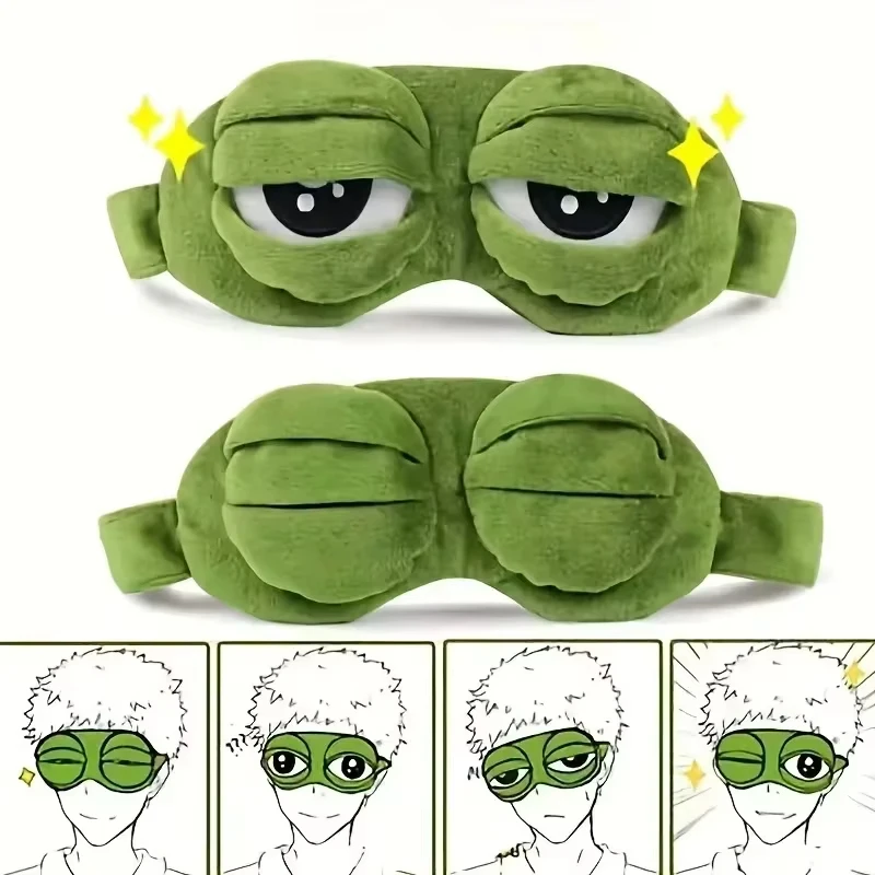 Travel Hair Accessories - Froschförmige Augenmaske für Partys, Lustige Cartoon-Plüsch-Augenmaske,