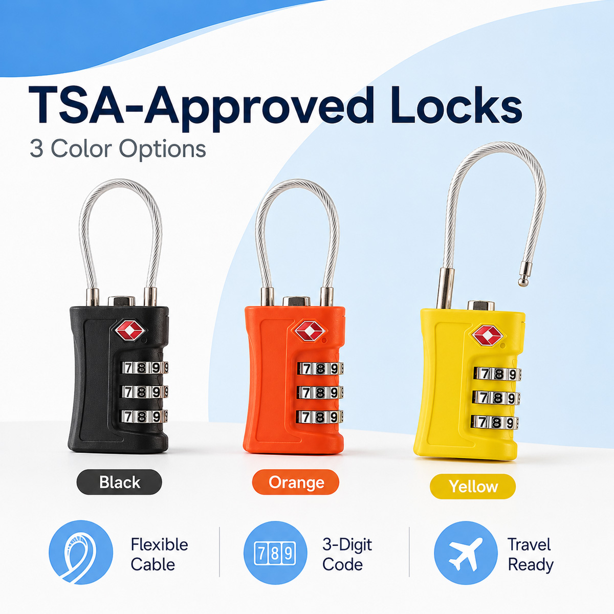 TSA-zugelassenes Gepäckschloss – Cable Lock Combination Bewertung und Preis