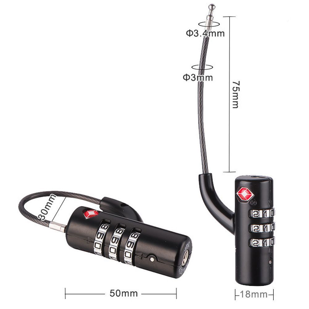 Wasserdichtes Kabel-Gepäckschl – Cable Lock Combination Bewertung und Preis