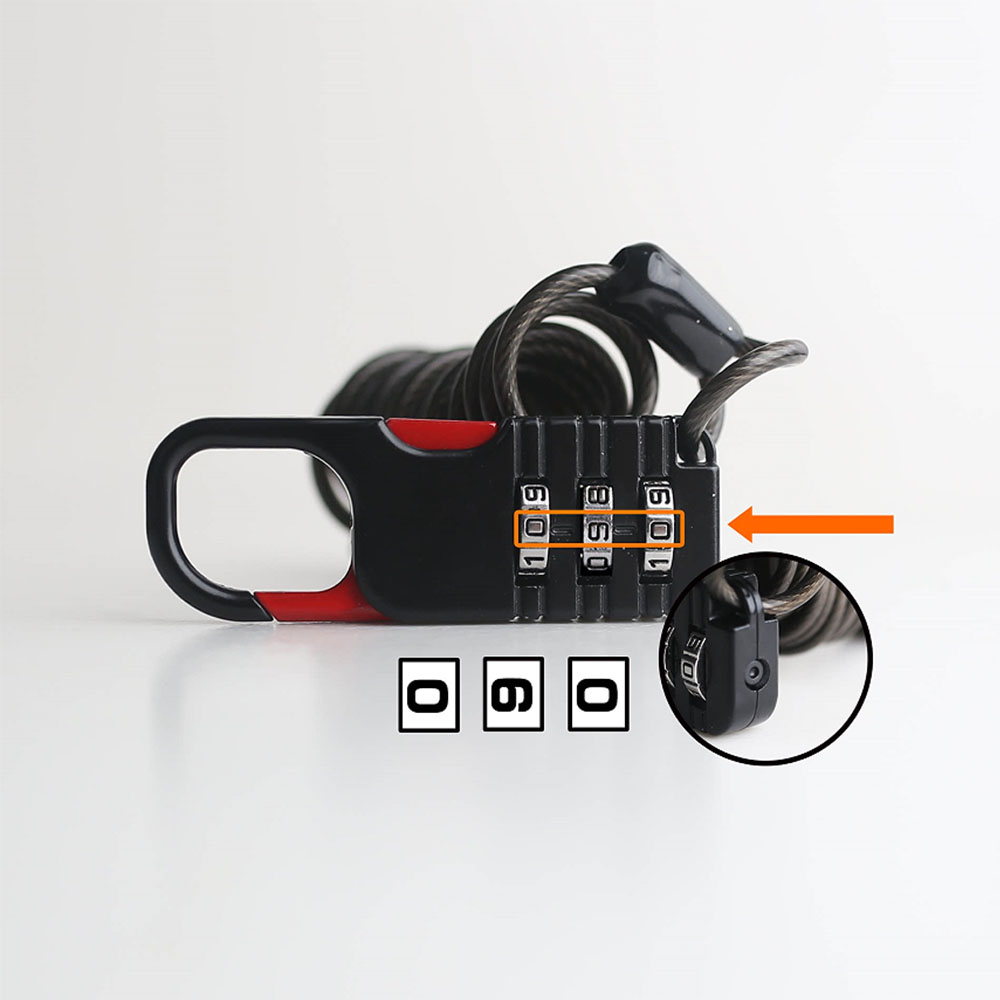 3-stelliges Zahlenschloss mit  – Cable Lock Combination Bewertung und Preis