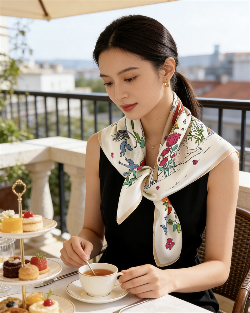Pferde-Seidenschal für Damen,  – Travel Hair Accessories Bewertung und Preis